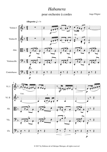 Ange Flgier Habanera For String Orchestra Page 2