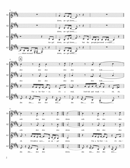 Angel Down Ssaa A Cappella Page 2