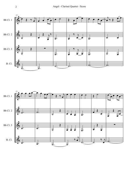 Angel For Clarinet Quartet Page 2