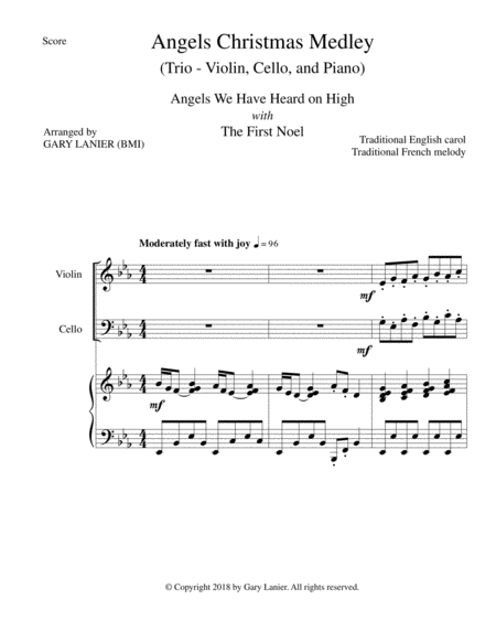 Angels Christmas Medley Piano Trio For Violin Cello And Piano Page 2