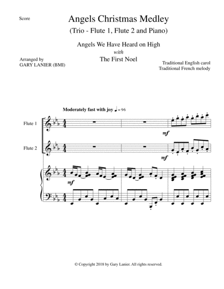 Angels Christmas Medley Trio For Flute 1 Flute 2 And Piano Page 2