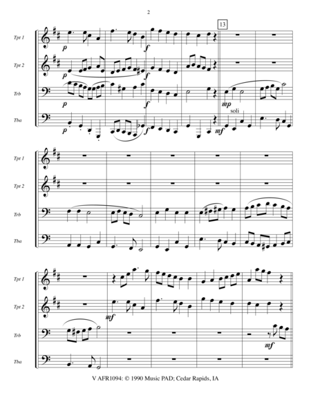 Angels From The Realms Of Glory Mixed Brass Quartet 2 Tpt Trb Tuba Page 2