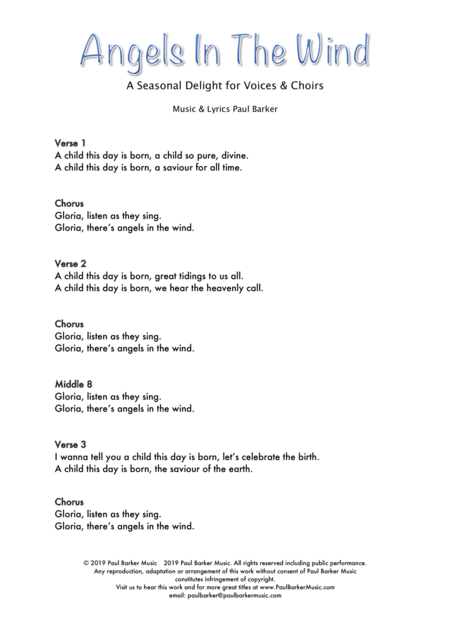 Angels In The Wind Vocal Score Page 2