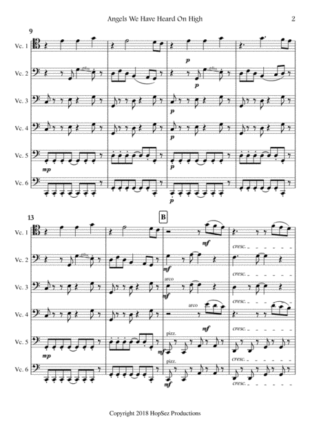 Angels We Have Heard On High Cello Sextet Page 2