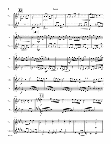 Angels We Have Heard On High Duet Trumpet And Trumpet Page 2