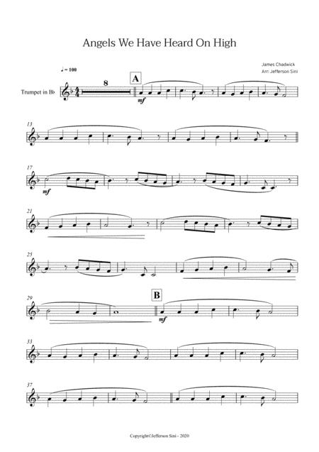 Angels We Have Heard On High For Bb Trumpet Piano Trumpet Part Page 2