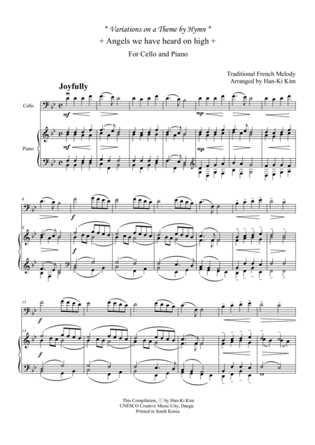 Angels We Have Heard On High For Cello And Piano Page 2