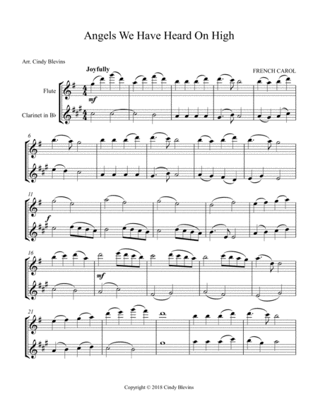 Angels We Have Heard On High For Flute And Clarinet Page 2