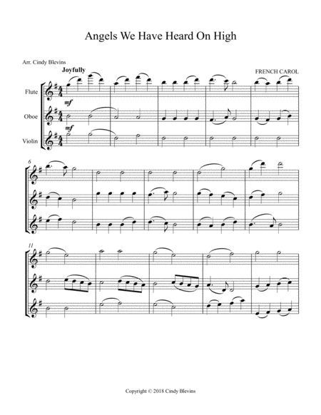 Angels We Have Heard On High For Flute Oboe And Violin Page 2