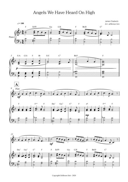 Angels We Have Heard On High For Flute Piano And Chords Page 2