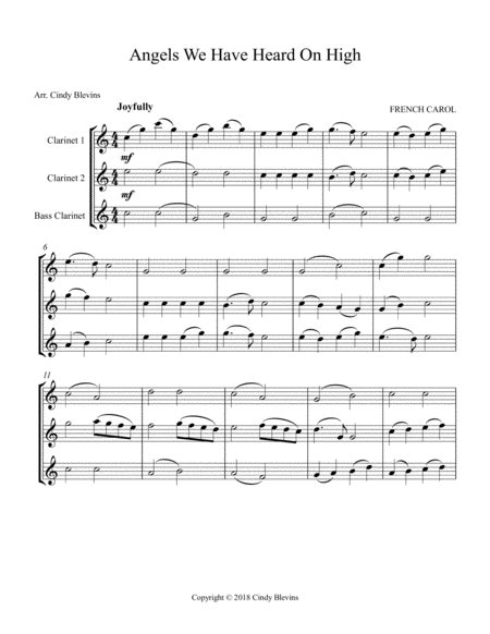 Angels We Have Heard On High For Two Clarinets And Bass Clarinet Page 2