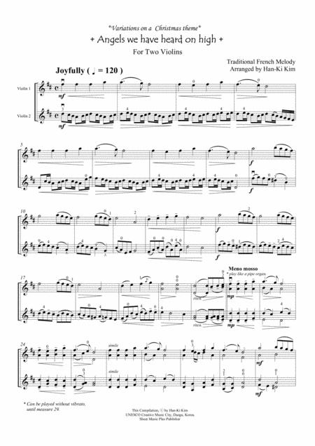 Angels We Have Heard On High For Violin Duet Page 2