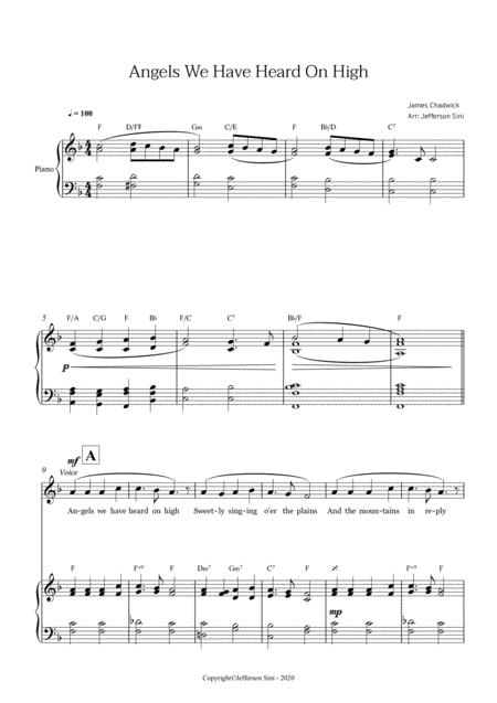 Angels We Have Heard On High For Voice Piano And Chords Page 2