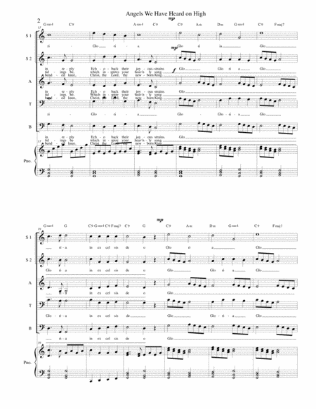 Angels We Have Heard On High Satb And Piano Page 2