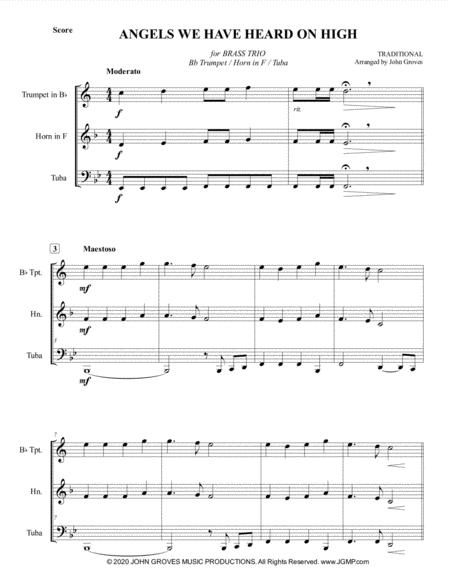 Angels We Have Heard On High Trumpet Horn Tuba Brass Trio Page 2