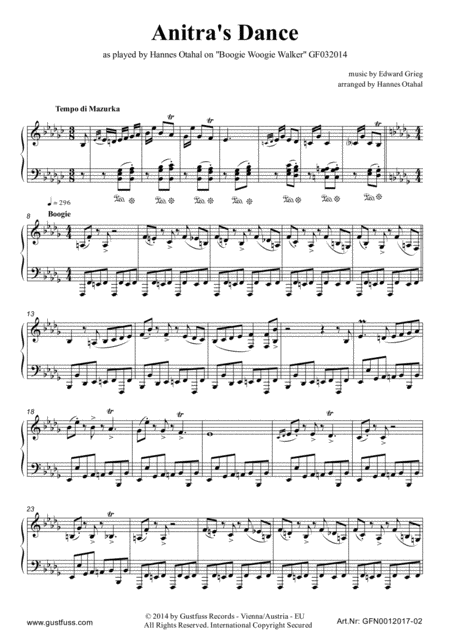 Anitras Dance Solo Piano Boogie Version Page 2