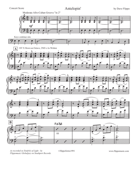 Antelopin The Globaljazz Series Afro Cuban Piece With C Bb And Bass Parts Page 2