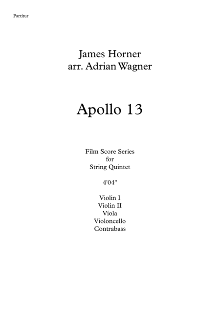 Apollo 13 James Horner String Quintet Arr Adrian Wagner Page 2