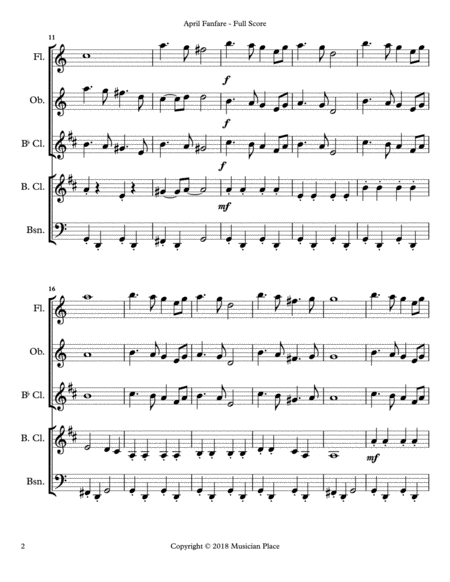 April Fanfare Score Parts Page 2