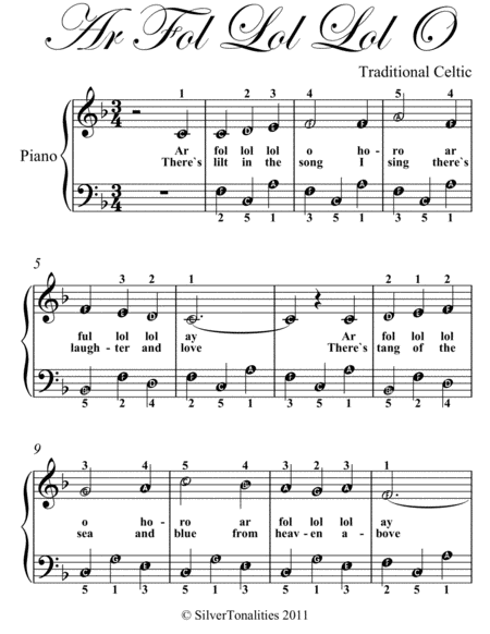 Ar Fol Lol Lol O Easy Piano Sheet Music Page 2
