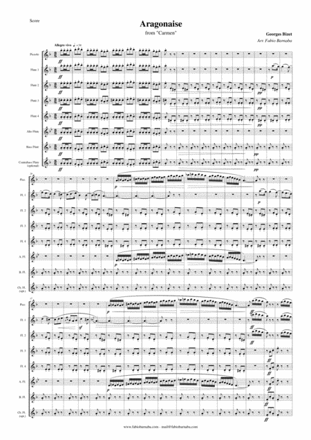 Aragonaise From Carmen For Flute Choir Page 2