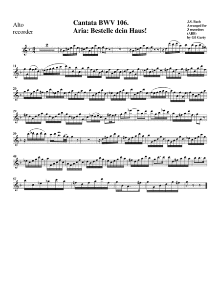 Aria Bestelle Dein Haus From Cantata Bwv 106 Arrangement For 3 Recorders Page 2