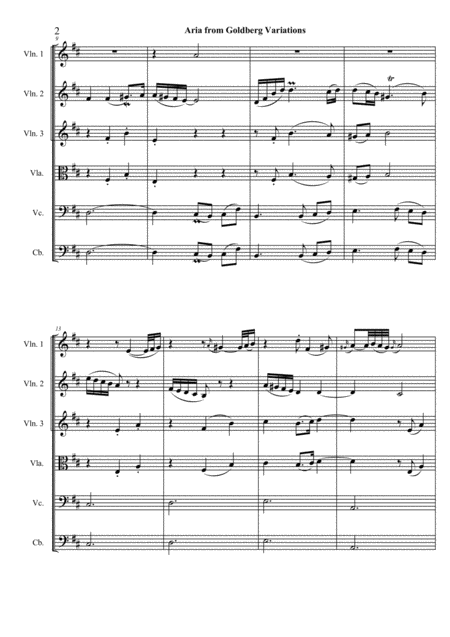 Aria From The Goldberg Variations For String Orchestra Page 2