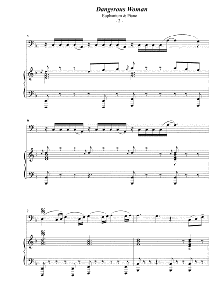 Ariana Grande Dangerous Woman For Euphonium Piano Page 2