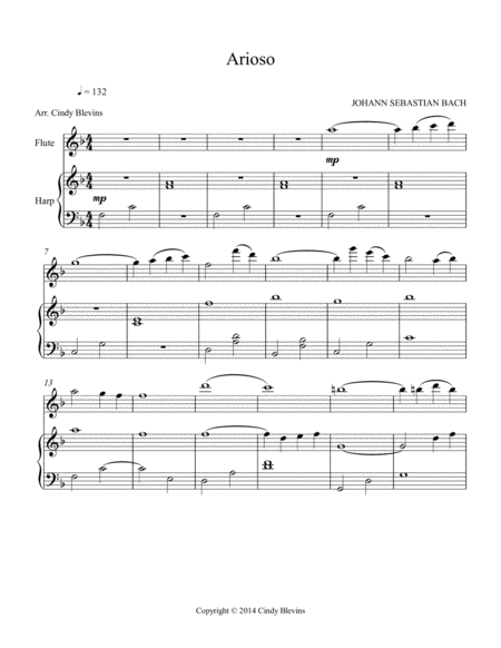 Arioso Arranged For Harp And Flute Page 2