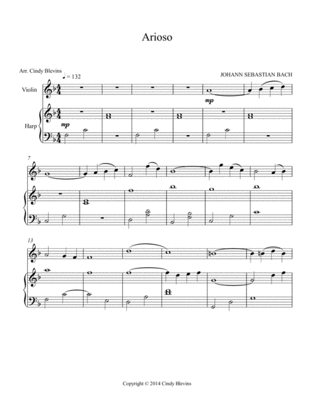 Arioso Arranged For Harp And Violin Page 2