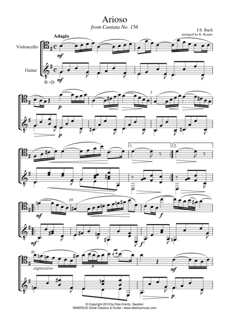 Arioso For Cello And Easy Guitar Page 2