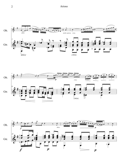 Arioso For Oboe With Guitar Accompaniment Page 2