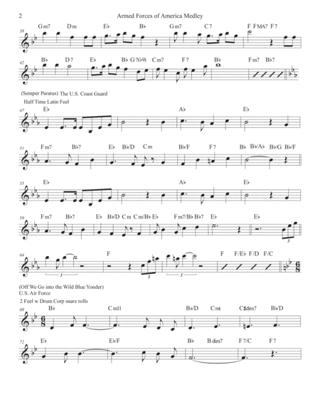 Armed Forces Of America Medley Instrumental Lead Sheet Page 2