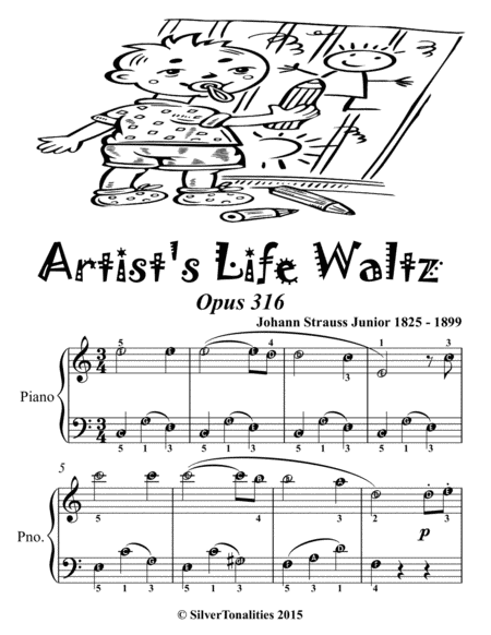 Artists Life Waltz Opus 316 Easiest Piano Sheet Music Tadpole Edition Page 2