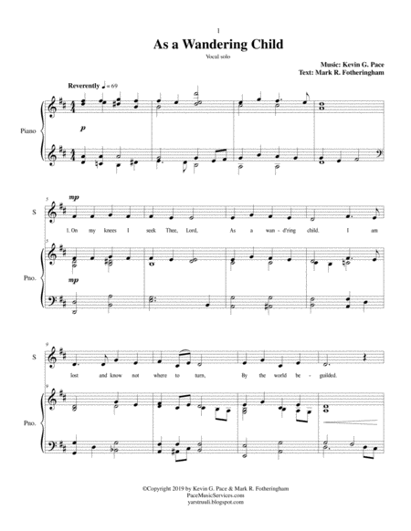 As A Wandering Child A Sacred Vocal Solo Page 2