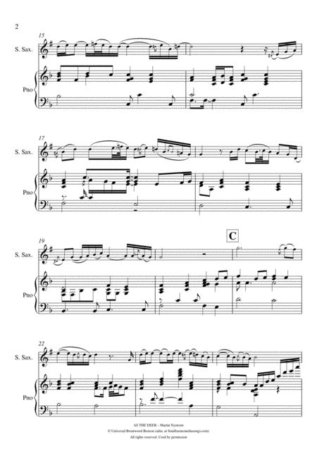 As The Deer Piano Solo In Bb Soprano Sax Tenor Sax Or Clarinet In Bb Page 2