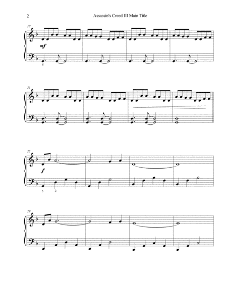 Assassins Creed Iii Main Title Easy Piano Page 2