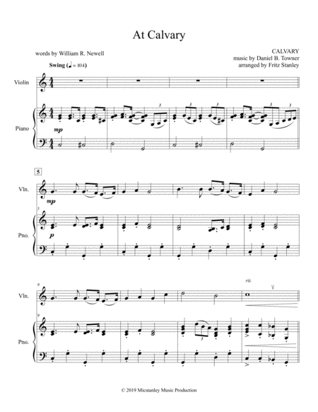 At Calvary Violin Piano Accompaniment Page 2