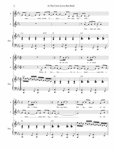 At The Cross Love Ran Red Duet For Soprano And Alto Solo Page 2