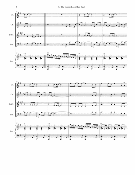 At The Cross Love Ran Red For Woodwind Quartet And Piano Page 2