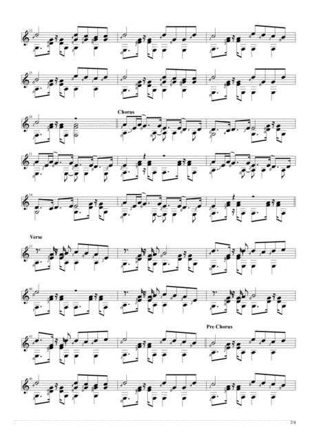 Attention Solo Guitar Score Page 2