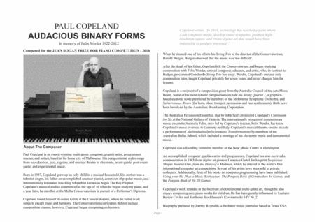 Audacious Binary Forms For Pianist One Or Two Pianos Page 2