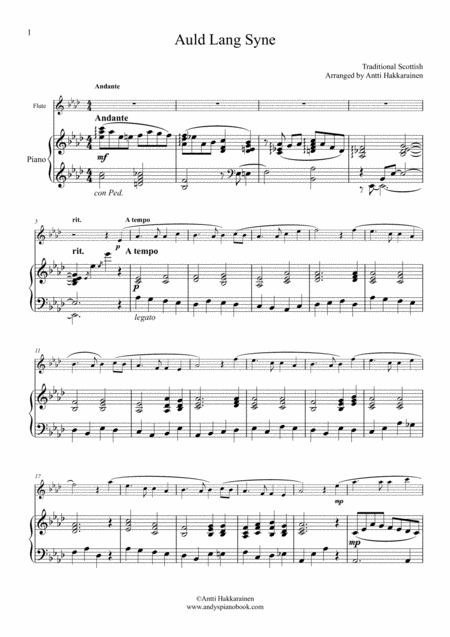 Auld Lang Syne Flute Piano Page 2