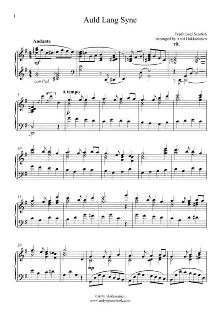 Auld Lang Syne Piano Page 2