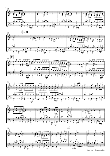 Aura Lee Love Me Tender Elvis Brass Choir Page 2