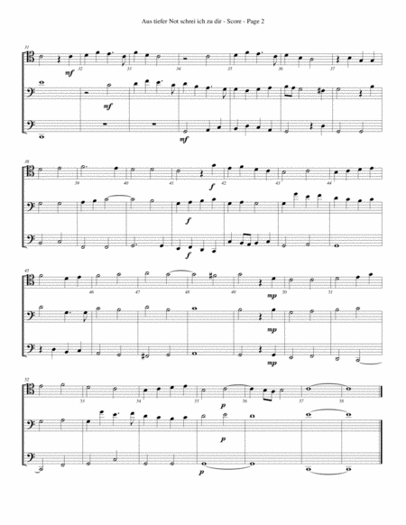 Aus Tiefer Not Schrei Ich Zu Dir For Trombone Or Low Brass Trio Page 2