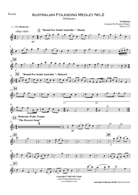 Australian Folksong Medley No 2 Orchestra Page 2