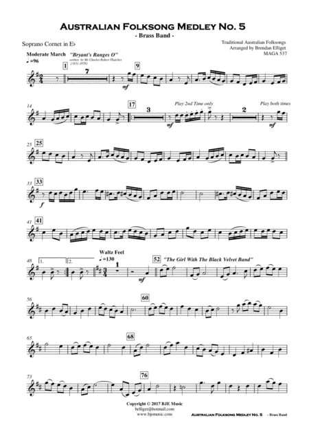 Australian Folksong Medley No 5 Brass Band Page 2