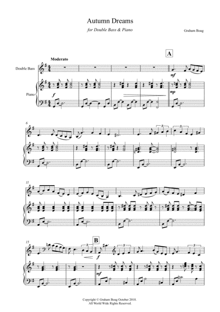 Autumn Dreams For Double Bass Piano Page 2