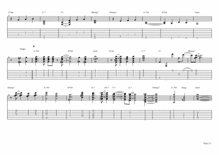 Autumn Leaves Jazz Guitar Chord Solo Page 2